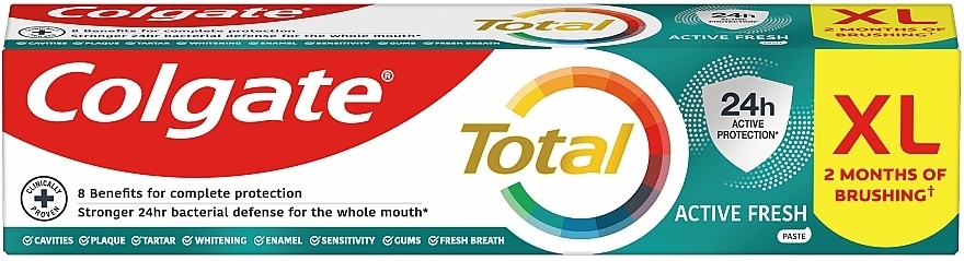 Зубна паста Тотал "Довготривала свіжість" комплексна антибактеріальна - Colgate Total — фото N3