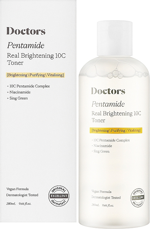 Тонер для освітлення та рівного тону шкіри - Doctors Pentamide Real Brightening 10C Toner — фото N2