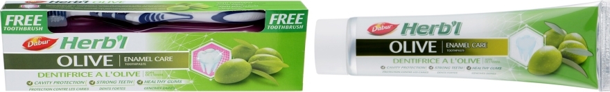 Набір "Оливка" - Dabur Herb'l (toothbrush/1шт + toothpaste/150g) — фото N1