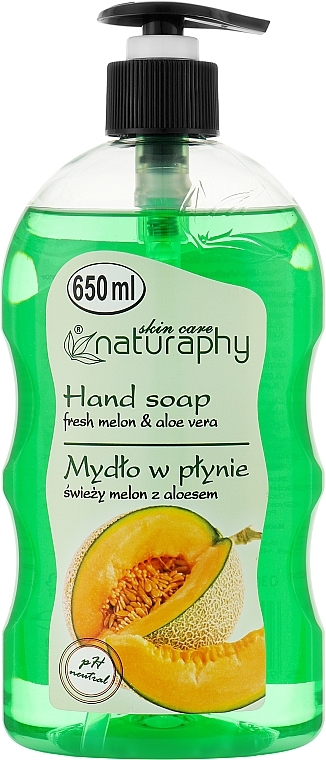 Жидкое мыло для рук "Дыня и алоэ вера" - Naturaphy Hand Soap — фото N1