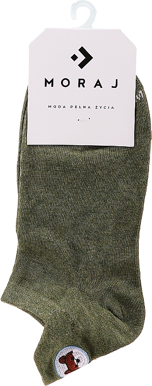 Шкарпетки жіночі із зображенням тварин, хакі - Moraj — фото N1