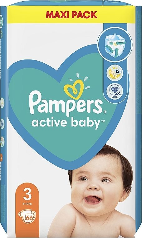 Підгузки Pampers Active Baby 3 (6-10 кг), 66 шт. - Pampers — фото N2