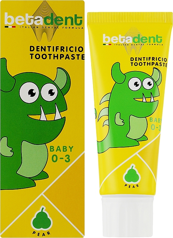Зубная паста для детей от 0 до 3 лет - Betadent Dentifricio Toothpaste Baby Pear — фото N2