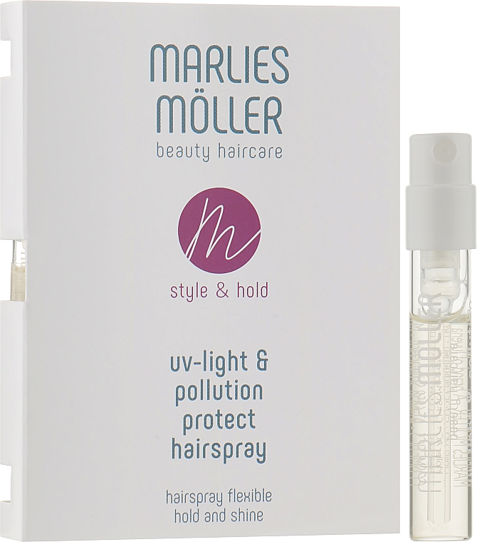 Сонцезахисний стайлінг-спрей з ароматом парфумів - Marlies Moller UV-light & Pollution Protect Hairspray (пробник) — фото N2
