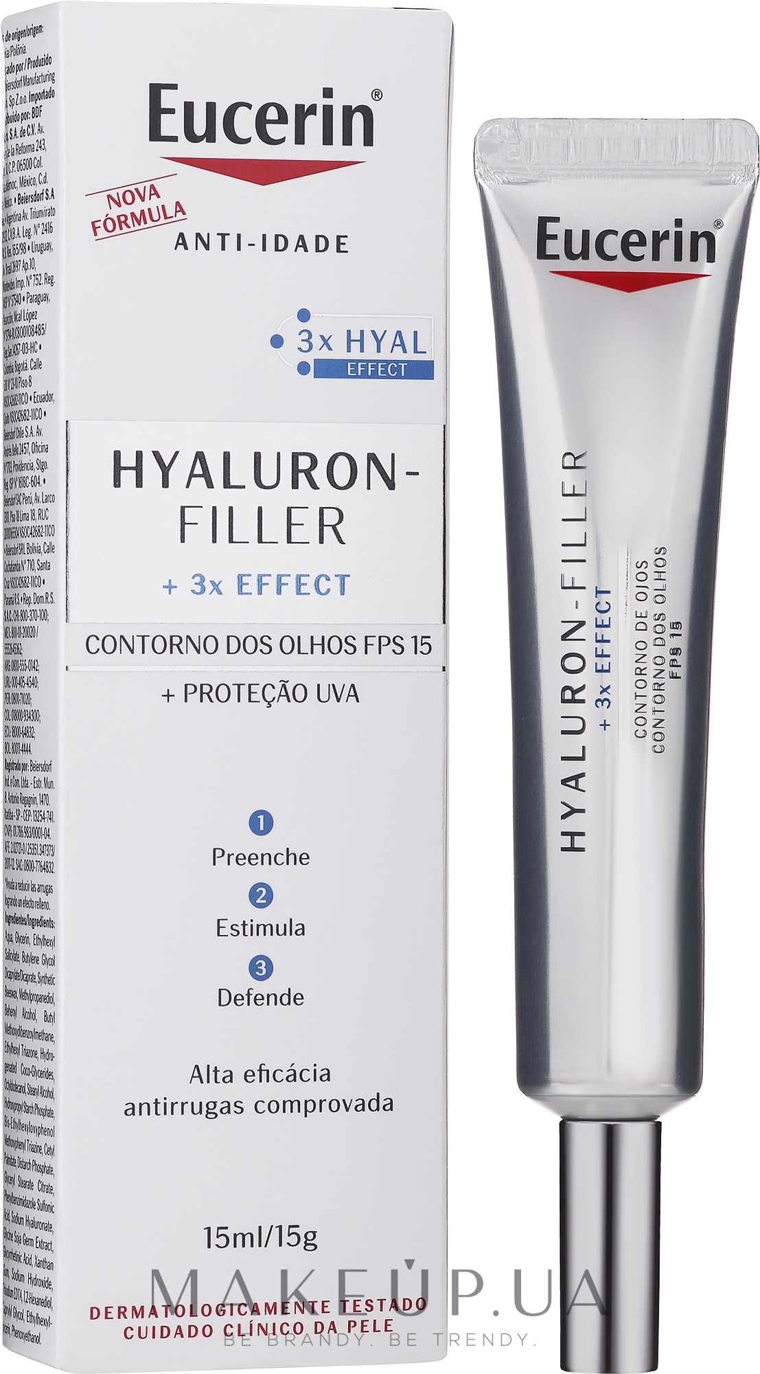 Крем против морщин вокруг глаз - Eucerin Hyaluron-Filler Eye — фото 15ml