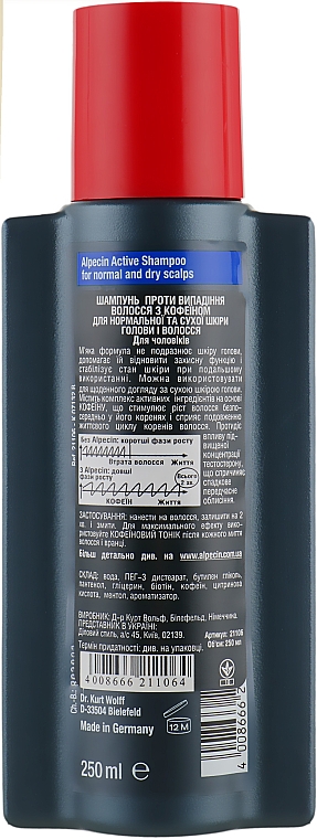 Шампунь для нормальної і сухої шкіри голови - Alpecin A1 Active Shampoo — фото N2