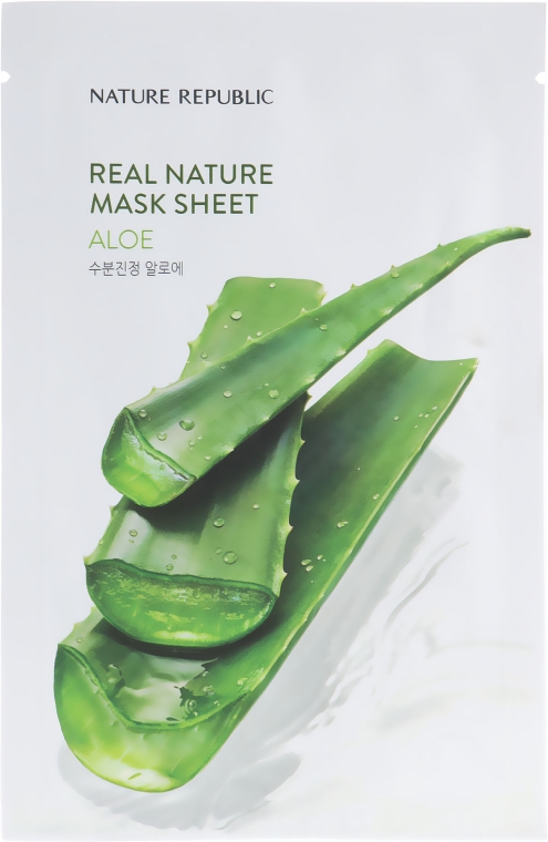 Тканевая маска с экстрактом Алоэ - Nature Republic Real Nature Aloe Mask Sheet — фото N1