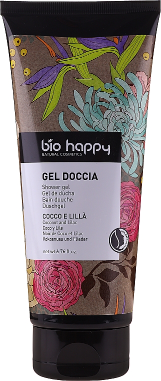 Гель для душу "Лілія та кокос" - Bio Happy Shower Gel Coconut And Lilac — фото N1