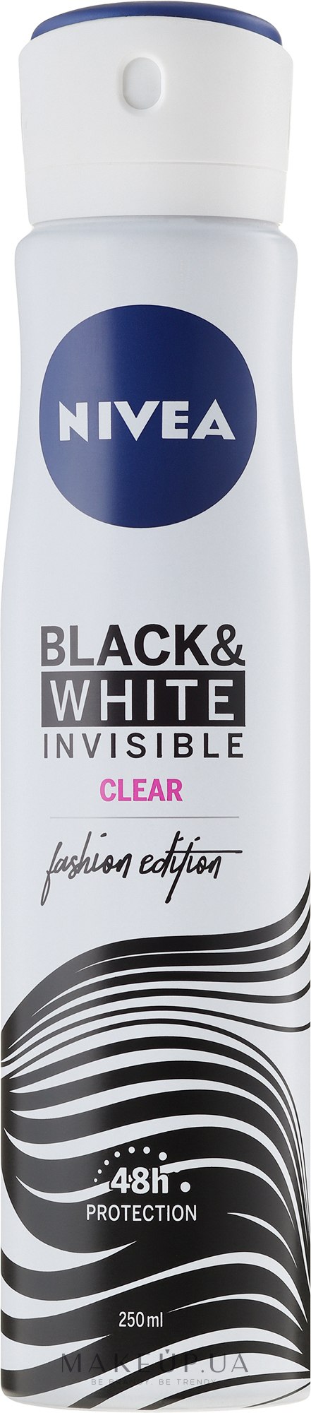 Антиперспірант "Чорне та Біле. Невидимий. Прозорий", спрей - NIVEA Black & White Invisible Clear Anti-Perspirant — фото 100ml