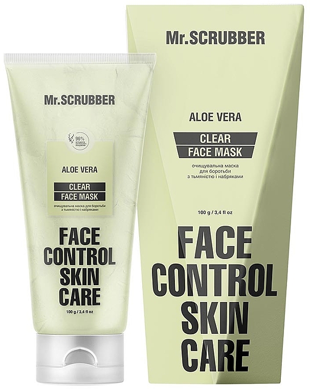 Очищувальна маска для боротьби з тьмяністю і набряками - Mr.Scrubber Face Control Skin Care Clear Aloe Vera