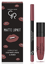 Набор для губ - Golden Rose Matte LipKit Rose Taupe (lipstick/5.5 ml + lipliner/1.6g) — фото N1