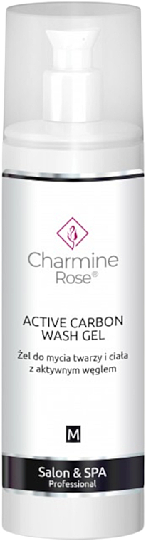 Гель для умывания лица и тела, с углем - Charmine Rose Active Carbon Wash Gel — фото N1