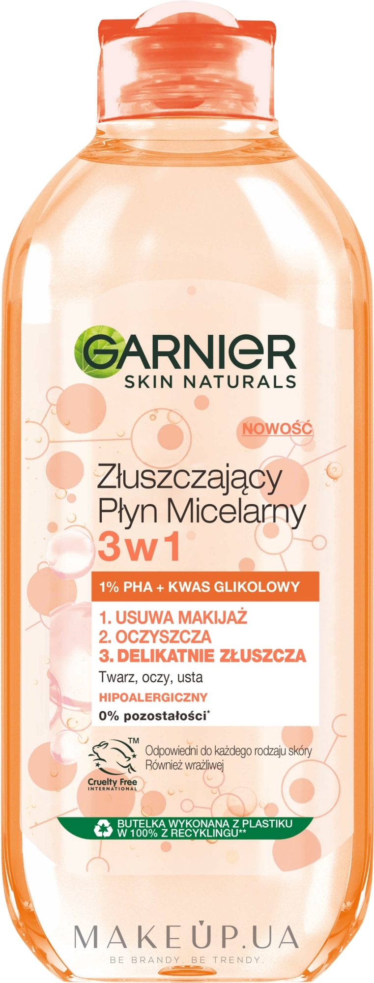 Отшелушивающая мицеллярная вода 3в1 - Garnier Skin Naturals — фото 400ml
