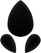 Набір спонжів для макіяжу, 3 шт., чорні - Luvia Cosmetics Classic Make-up Sponge Kit — фото N1