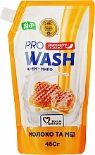 Жидкое крем-мыло "Молоко и мед" - Pro Wash (дой-пак) — фото N1
