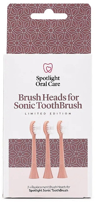 Сменные насадки для электрической зубной щетки, розовое золото - Spotlight Oral Care Sonic Head Replacements In Rose Gold — фото N1