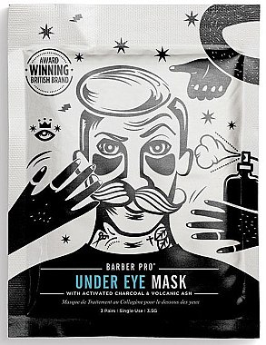 Патчі під очі - BarberPro Under Eye Mask with Activated Charcoal & Volcanic Ash — фото N1