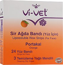 Восковые полоски для депиляции лица с экстрактом апельсина - Vi-Vet Liposoluble Wax Strips Orange — фото N1
