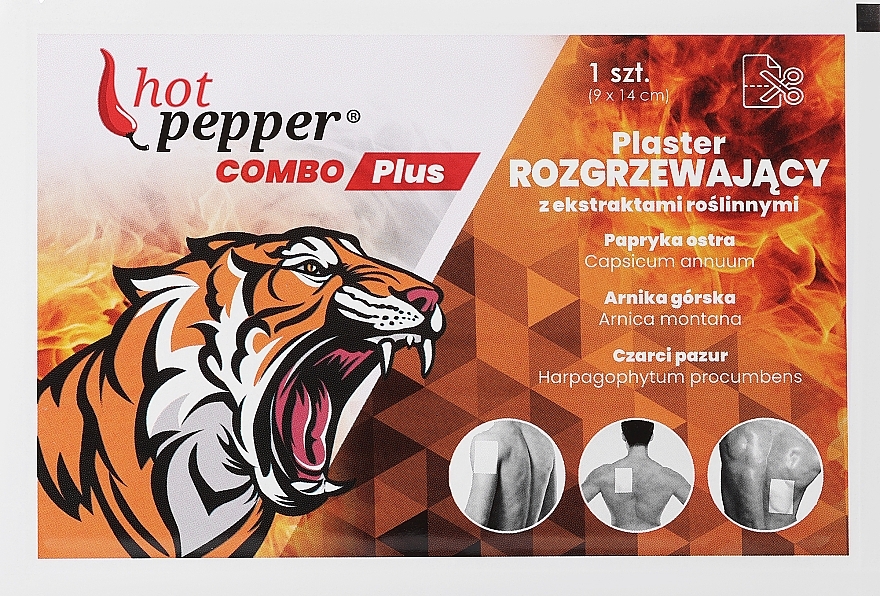 Пластир зігрівальний, 14x9 см - Ntrade Hot Pepper Combo Plus Plaster — фото N1