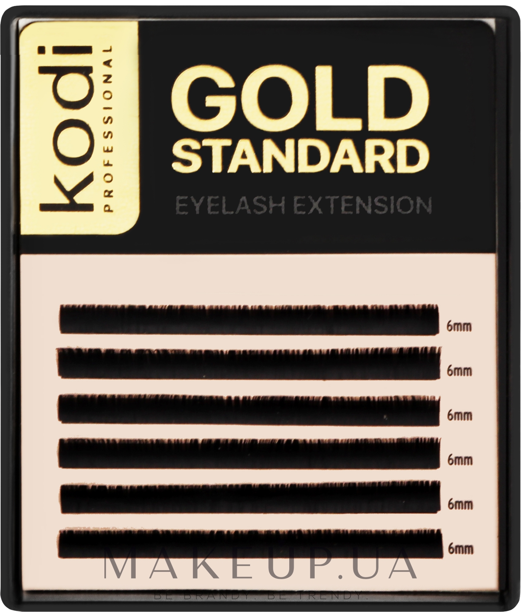 Накладные ресницы Gold Standart B 0.03 (6 рядов: 6 мм) - Kodi Professional — фото 1уп