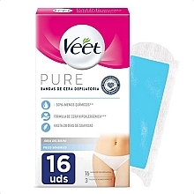 Парфумерія, косметика Воскові смужки для бікіні - Veet Pure Bandas Bikini Piel Sensible