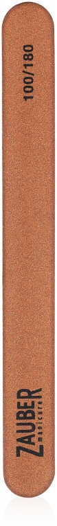 Пилка для ногтей деревянная 100/180, 03-012A, оранжевая - Zauber
