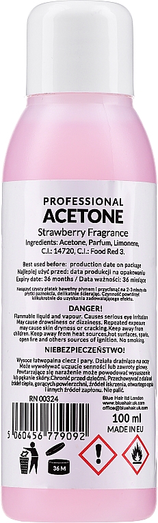 Засіб для зняття лаку "Полуниця" - Ronney Professional Acetone Strawberry — фото N2