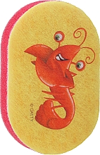 Парфумерія, косметика Губка банна дитяча, рожева з крабом - LULA