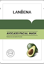 Парфумерія, косметика Тканинна маска для обличчя з авокадо - Lanbena Avocado Serum Facial Mask