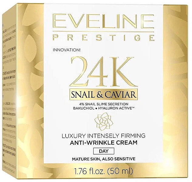 Денний крем для обличчя - Eveline Prestige 24k Snail & Caviar Anti-Wrinkle Day Cream — фото N1