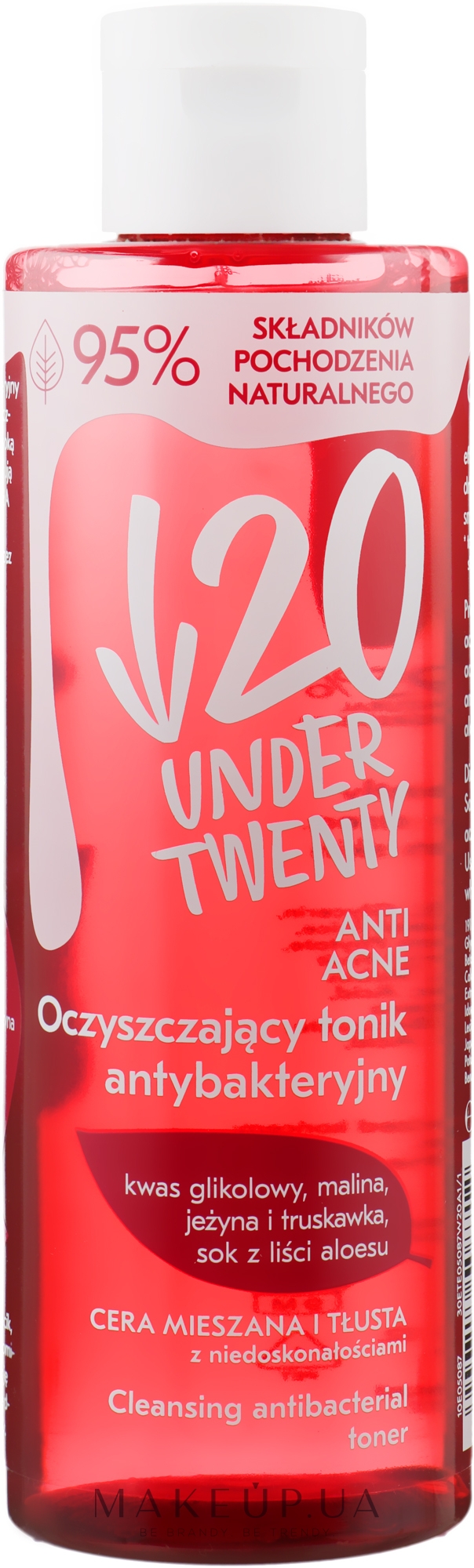 Очищувальний тонік для обличчя - Under Twenty Anti Acne! Active Detoxifying Tonic — фото 200ml