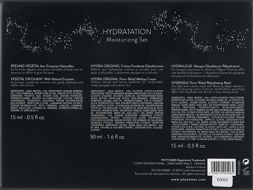 Набір - Phytomer Hydratation Moisturizing Set (mask/15ml + peeling/15ml + cr/50ml) — фото N6
