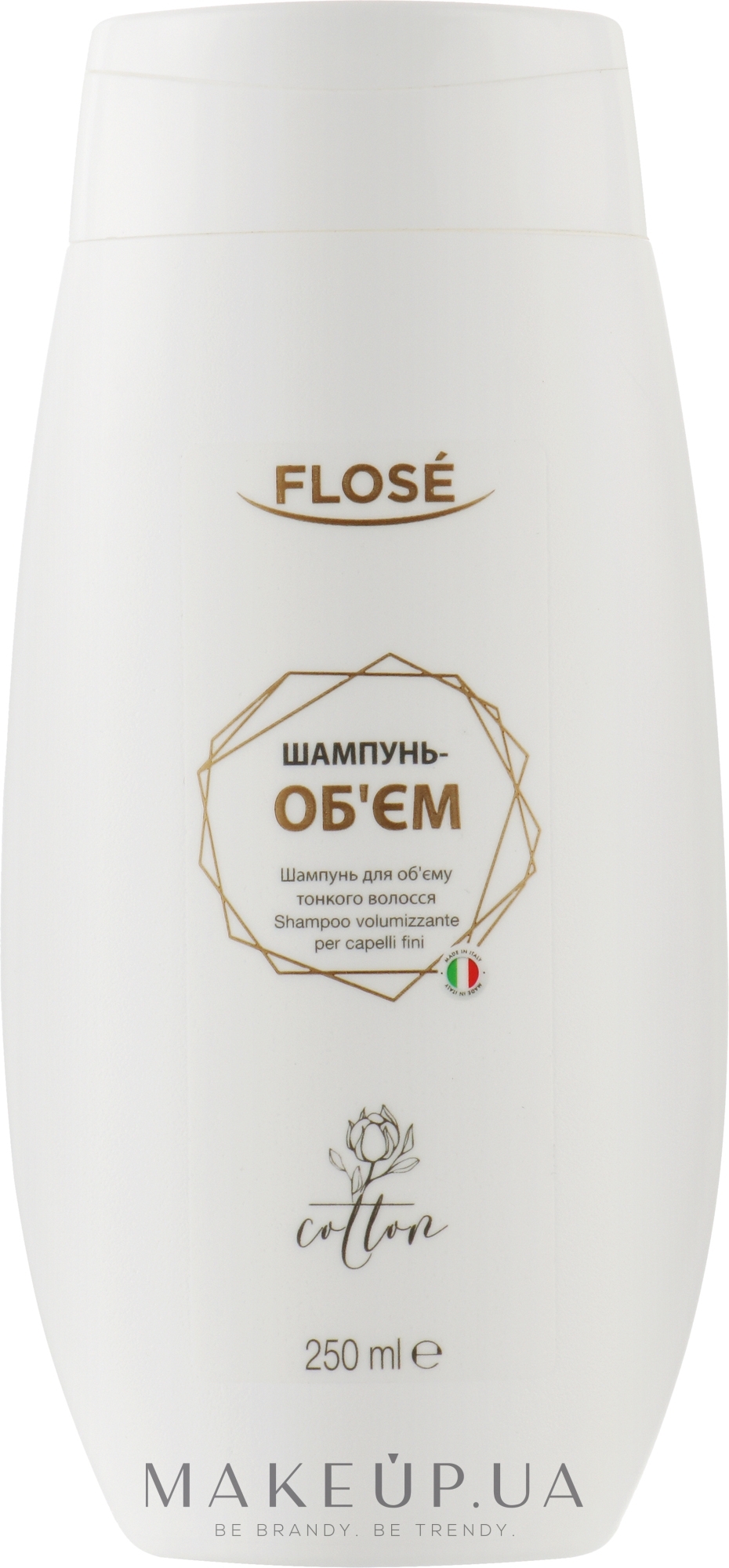Шампунь-объем для тонких волос с экстрактом хлопка - Flose Cotton Volume Shampoo — фото 250ml