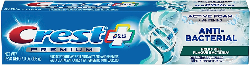 Зубная паста - Crest Premium Plus Anti-Bacterial Toothpaste — фото N1
