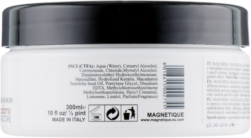 Маска с маслом макадамии и кератином - Magnetique Mask Macadamia Resrtucture — фото N2
