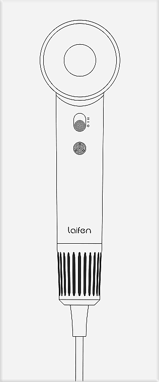 Фен с ионизацией для волос, Retro, белый - Laifen — фото N2