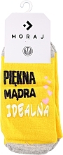 Парфумерія, косметика Шкарпетки жіночі з написами, жовті - Moraj