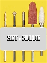 Стартовый набор фрез для плотной кутикулы - Nail Drill SET-5B Blue — фото N1