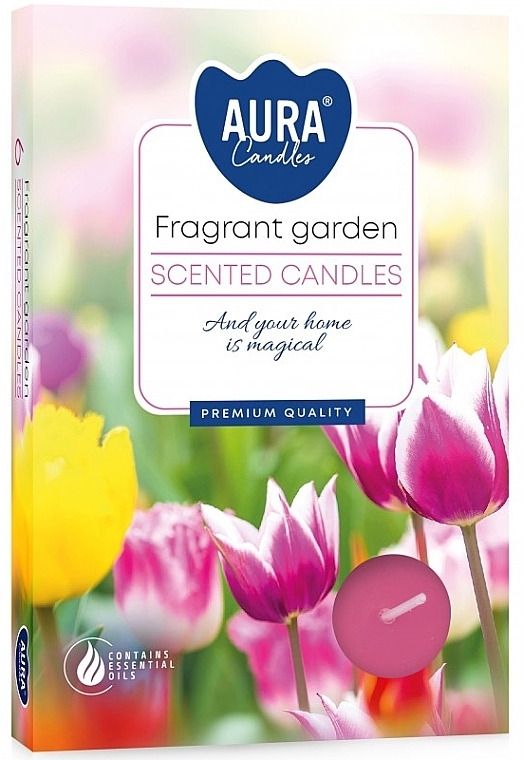 Набір чайних свічок "Ароматний сад" - Bispol Aura Fragrant Garden Scented Candles — фото N1