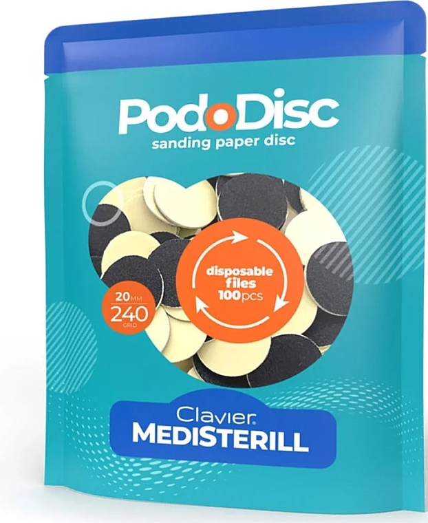 Сменные шлифовальные диски для педикюра M 240/20 мм - Clavier Medisterill PodoDisc — фото N1