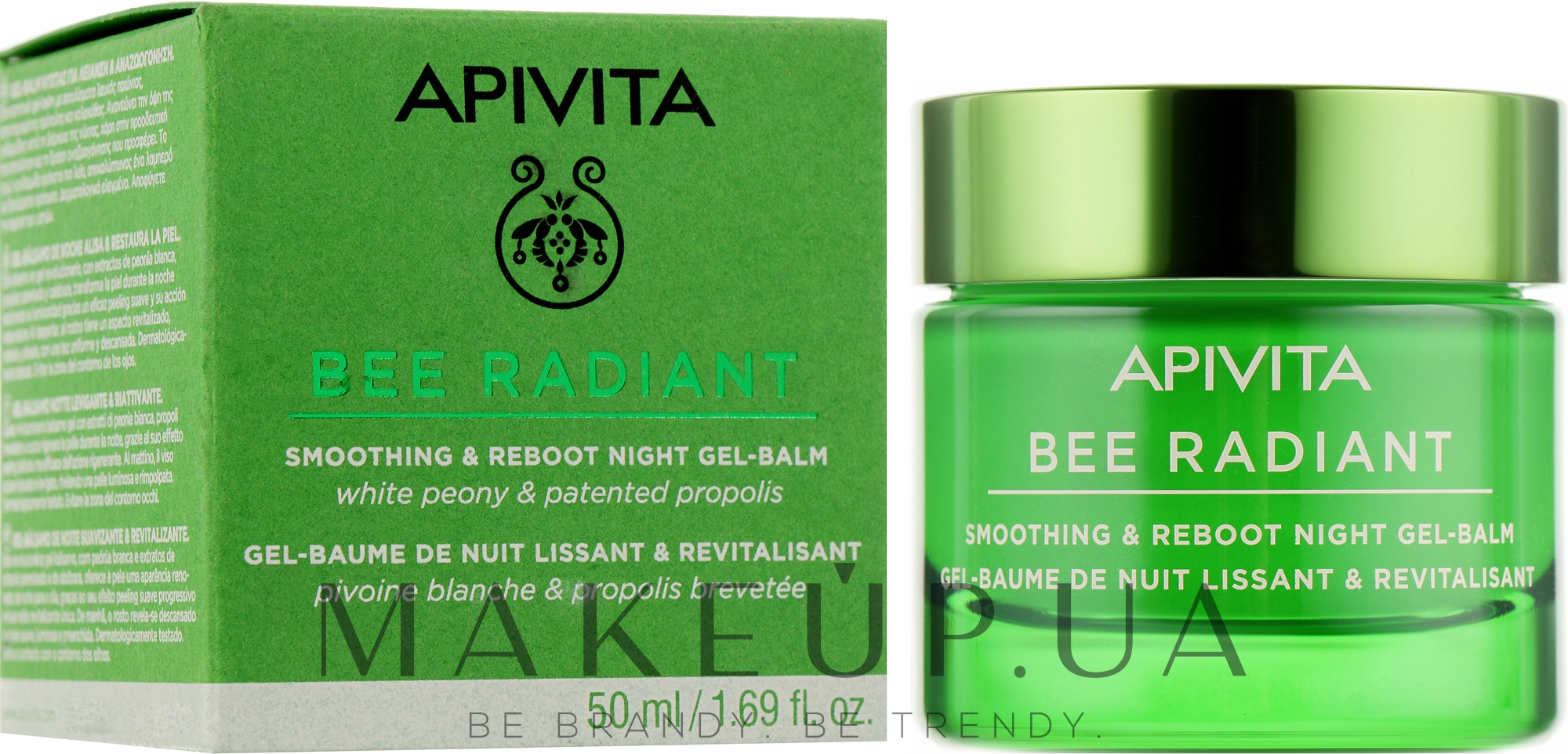 Ночной разглаживающий гель-бальзам-детокс - Apivita Bee Radiant Smoothing & Reboot Night Gel-Balm — фото 50ml