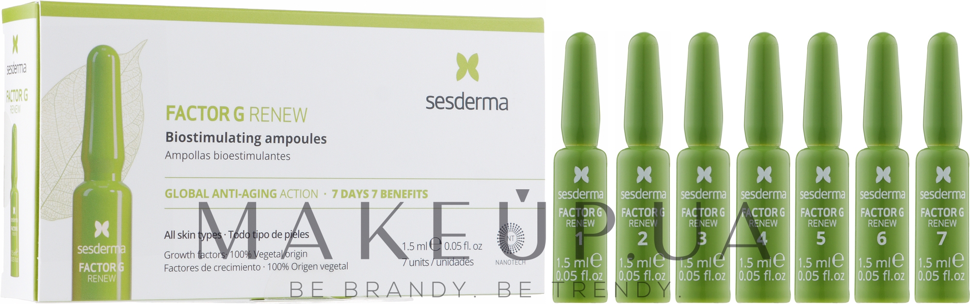 Ампулы для лица - SesDerma Laboratories Factor G Renew Biostimulating Ampoules Anti-Ageing Action — фото 7x1.5ml