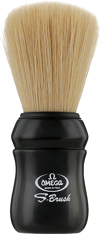 Помазок для гоління з поліестеру, чорний - Omega S-Brush Fiber Shaving Brush — фото N1