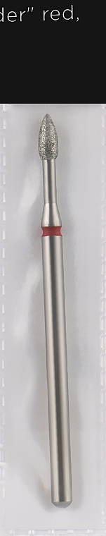 Фреза алмазна, крапля з вузькою шийкою 2.3 мм, червона - Head The Beauty Tools — фото N1