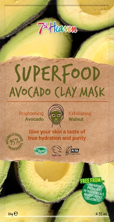 Глиняна маска з авокадо - 7th Heaven Superfood Avocado Clay Mask — фото N1