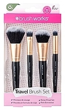 Набір пензликів для макіяжу, 4 шт. - Brushworks Travel Makeup Brush Set — фото N1