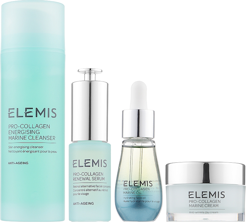 Набор - Elemis Pro-Collagen Age-Defying Bestsellers (cr/30ml + serum/15ml + oil/15ml + gel/150ml) — фото N2