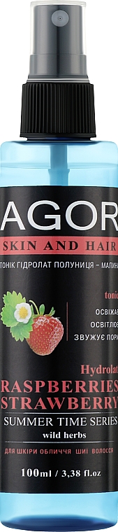 Тоник "Гидролат малина-клубника" - Agor Summer Time Skin And Hair Tonic