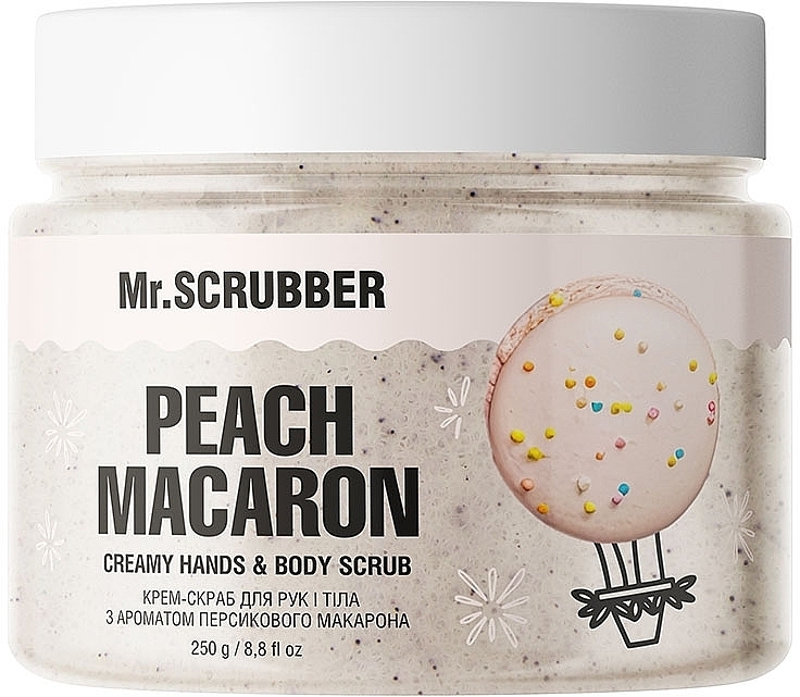 Крем-скраб для рук и тела с ароматом персикового макарона с персиком - Mr.Scrubber Peach Macaron — фото N1