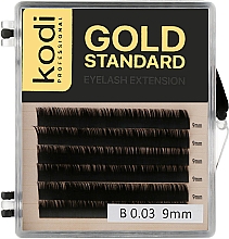 Духи, Парфюмерия, косметика Накладные ресницы Gold Standart B 0.03 (6 рядов: 9 мм) - Kodi Professional